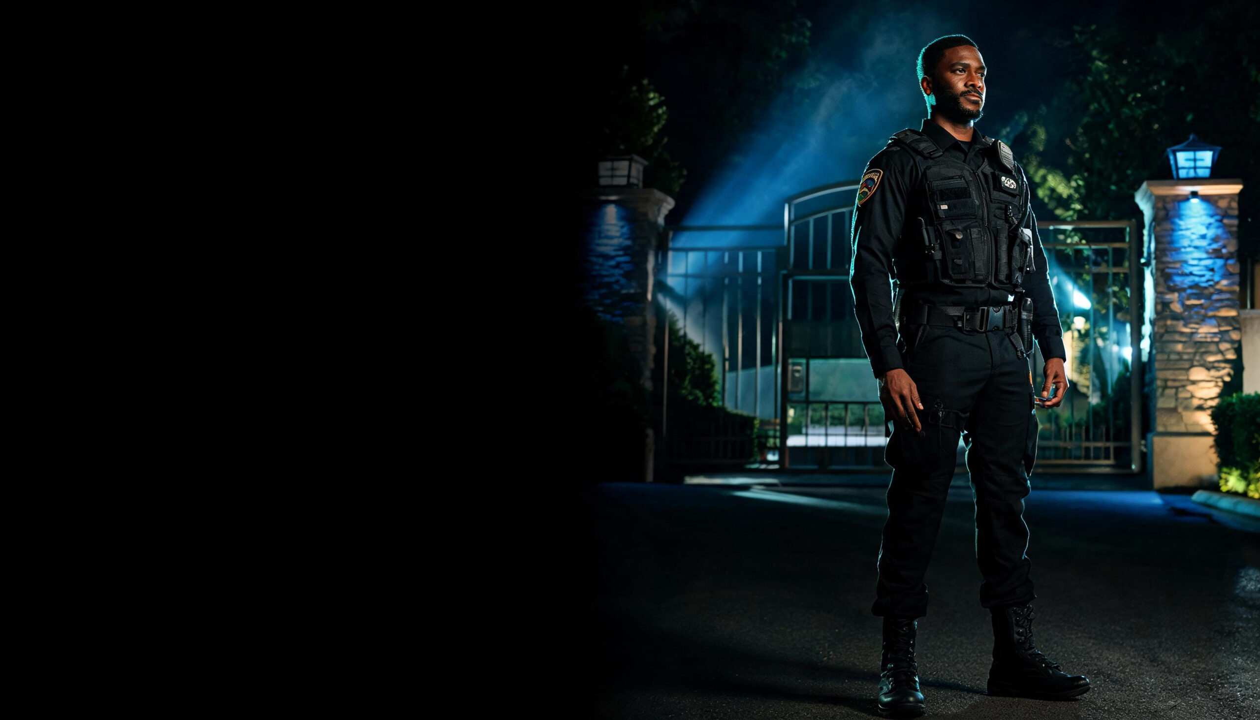 AASN security officer on duty at an estate entrance